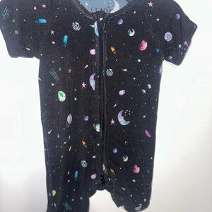 Black Space-Themed Baby Bamboo Onesie